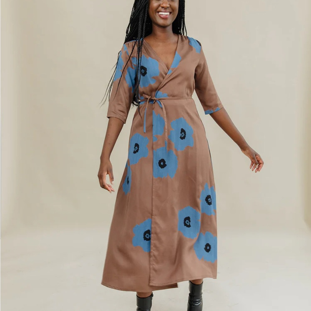 Fair Trade Aditi Zebra Print Wrap Dress - Picture 7 of 7